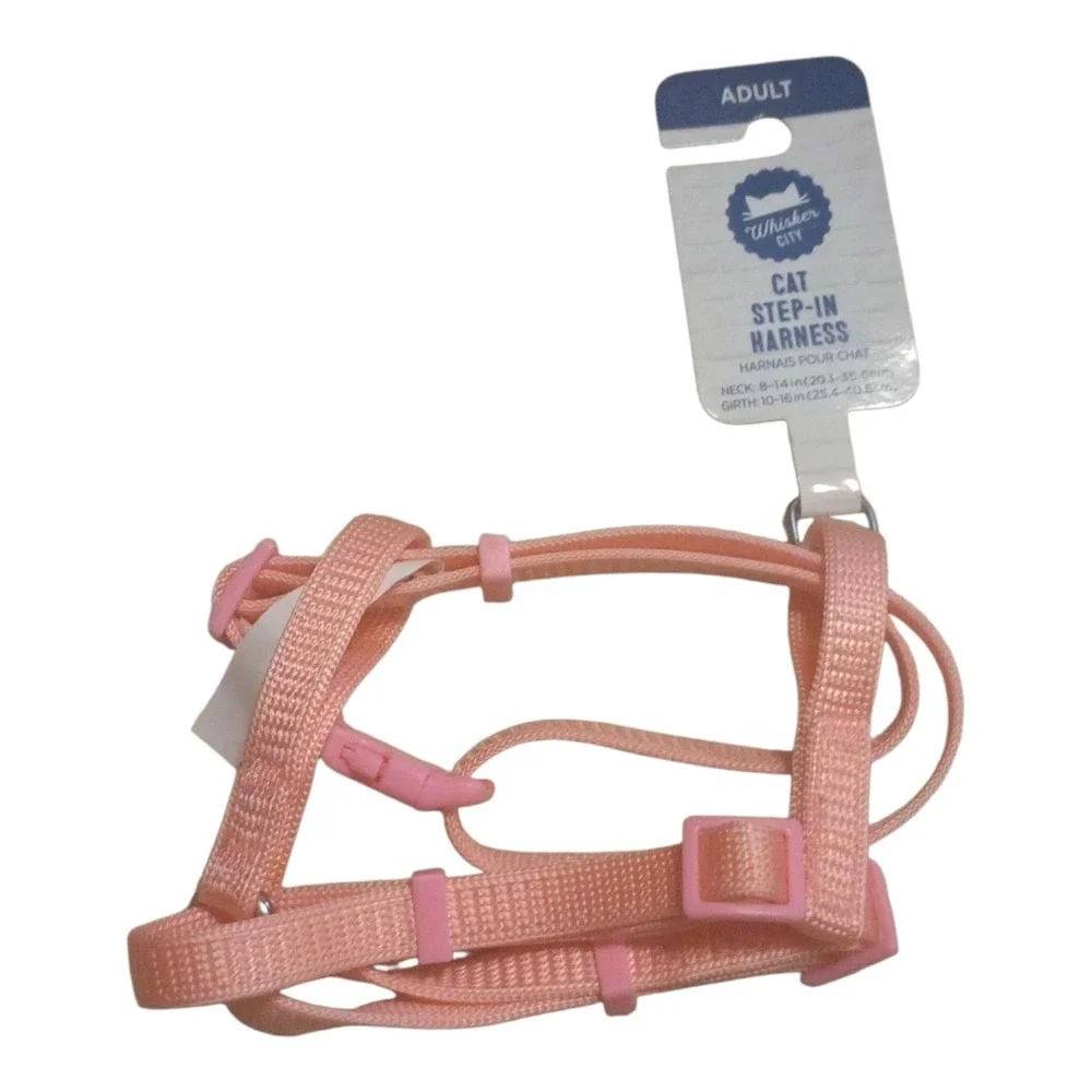 Whisker City Pink Adjustable Step-In Cat Harness Adult Size Comfort Fit/NWT